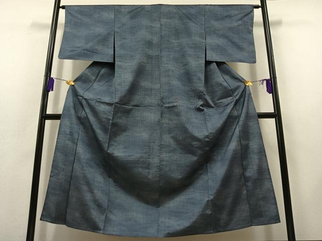 平和屋着物▽上質な紬 単衣 亀甲柄 正絹 逸品 AABB8390jh