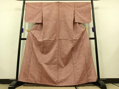 平和屋着物▽上質な紬 単衣 霞文 正絹 逸品 AABB8391jh
