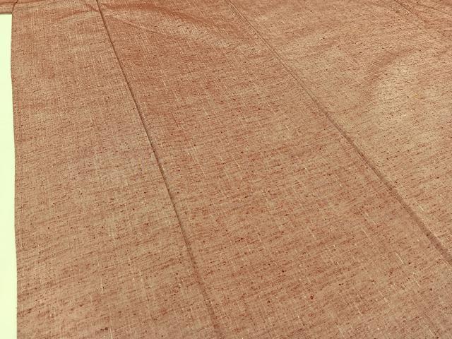 平和屋着物▽上質な紬 単衣 霞文 正絹 逸品 AABB8391jh