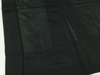 平和屋着物▽男性 黒紋付 羽織 スリーシーズン 春夏秋 塵除け 暗黒色 正絹 逸品 AABB8393jh