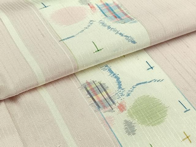 平和屋着物▽上質な紬 単衣 舞蝶間道 正絹 逸品 未使用 AABB8395jh