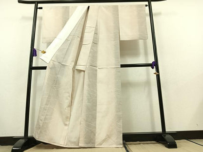 平和屋着物▽本塩沢 単衣 流水文 正絹 逸品 AABB8397jh