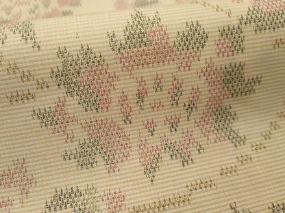 平和屋着物■上質な紬　草花文　正絹　逸品　AABB8473cs