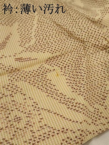 平和屋着物■上質な紬　草花文　正絹　逸品　AABB8476cs