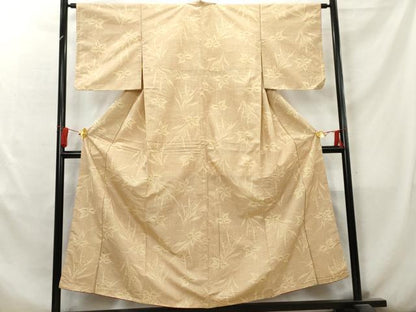 平和屋着物■上質な紬　草花文　正絹　逸品　AABB8476cs