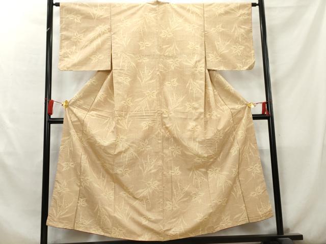 平和屋着物■上質な紬　草花文　正絹　逸品　AABB8476cs