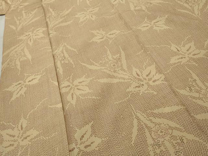平和屋着物■上質な紬　草花文　正絹　逸品　AABB8476cs