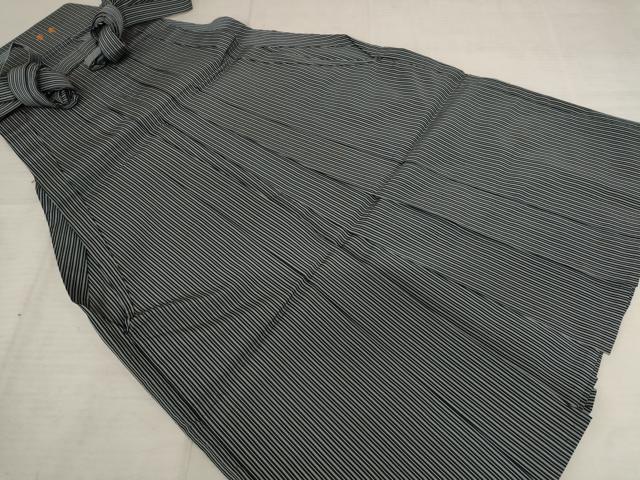 平和屋着物＊夏物　男性　馬乗り袴　縞　正絹　逸品　AABB8602st