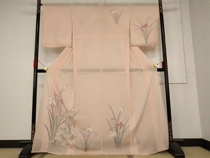 平和屋着物＊夏物 訪問着 絽 草花文 正絹 逸品 AABB8605st