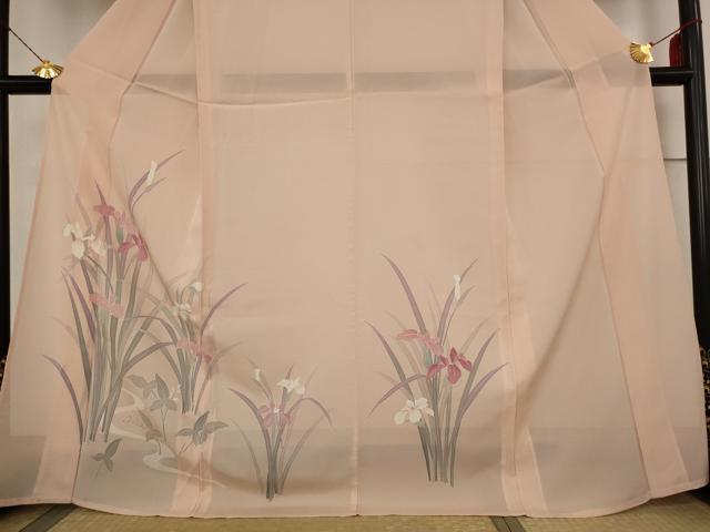 平和屋着物＊夏物 訪問着 絽 草花文 正絹 逸品 AABB8605st