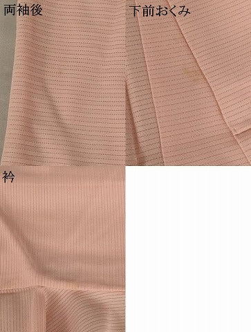 平和屋着物＊夏物 色無地 絽 珊瑚色 正絹 逸品 AABB8609st