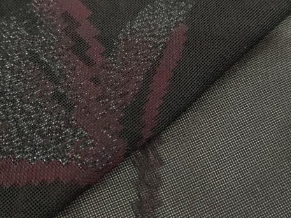 平和屋着物＊夏物 小紋 紗 草花文 黒地 正絹 逸品 未使用 AABB8612st