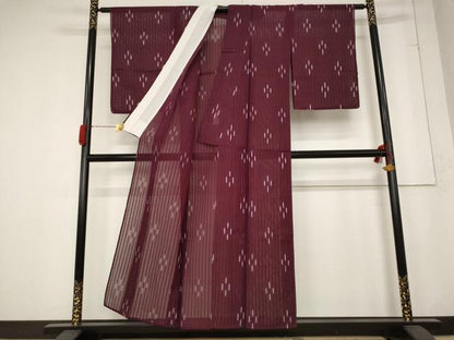 平和屋着物＊夏物 小紋 紗 舞花文 正絹 逸品 AABB8613st