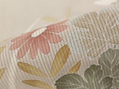 平和屋着物＊夏物 訪問着 縦絽 草花文 鈴乃屋扱い 正絹 逸品 AABB8614st