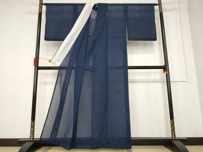 平和屋着物＊夏物 小紋 紗 立涌文様 正絹 逸品 AABB8616st