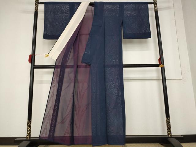 平和屋着物＊夏物 小紋 紗 草花文 正絹 逸品 AABB8619st