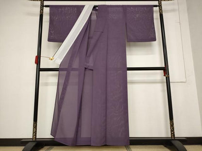 平和屋着物＊夏物 色無地 絽 古代紫色 洗える着物 AABB8625st