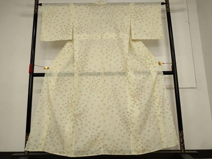 平和屋着物＊夏物 小紋 絽 扇散らし文 洗える着物 AABB8628st
