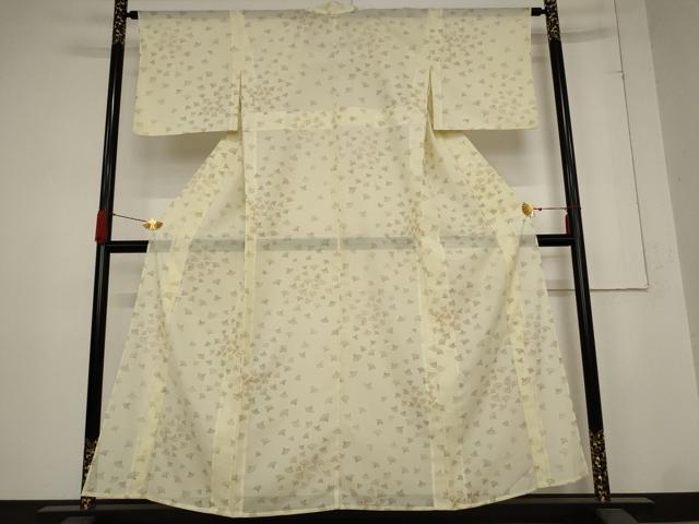 平和屋着物＊夏物 小紋 絽 扇散らし文 洗える着物 AABB8628st