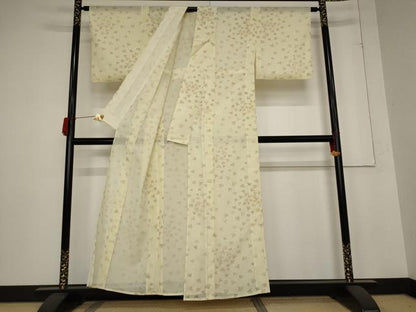 平和屋着物＊夏物 小紋 絽 扇散らし文 洗える着物 AABB8628st