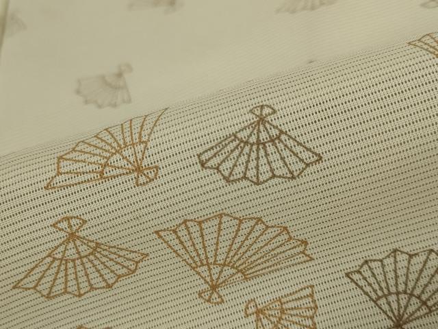 平和屋着物＊夏物 小紋 絽 扇散らし文 洗える着物 AABB8628st