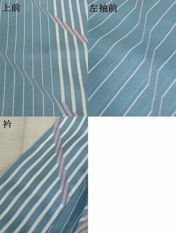 平和屋着物＊夏物 小紋 絽 幾何学文様 洗える着物 AABB8632st