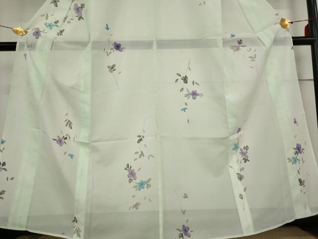 平和屋着物＊夏物 訪問着 絽 舞花文 暈し染め 金彩 洗える着物 AABB8633st
