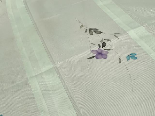 平和屋着物＊夏物 訪問着 絽 舞花文 暈し染め 金彩 洗える着物 AABB8633st