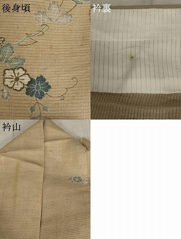 平和屋着物＊夏物 小紋 草花文 金彩 正絹 逸品 AABB8637st