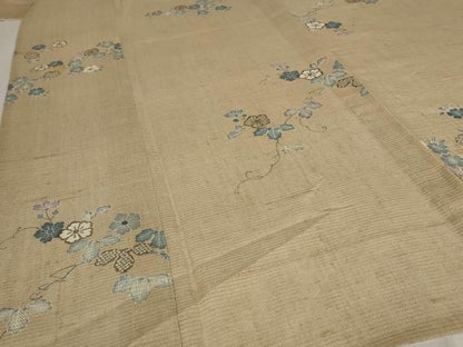 平和屋着物＊夏物 小紋 草花文 金彩 正絹 逸品 AABB8637st
