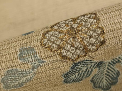 平和屋着物＊夏物 小紋 草花文 金彩 正絹 逸品 AABB8637st