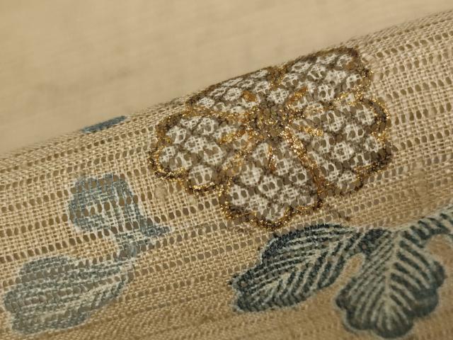 平和屋着物＊夏物 小紋 草花文 金彩 正絹 逸品 AABB8637st