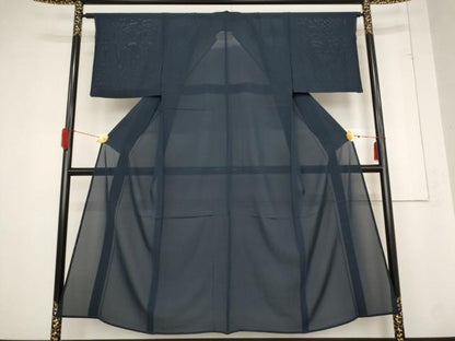 平和屋着物＊夏物 色無地 絽 青褐色 高島屋扱い 正絹 逸品 AABB8640st