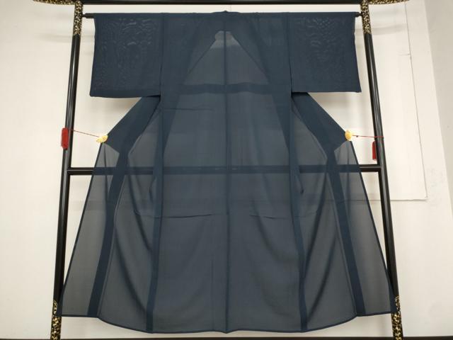 平和屋着物＊夏物 色無地 絽 青褐色 高島屋扱い 正絹 逸品 AABB8640st