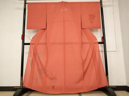 平和屋着物＊夏物 無地絵羽訪問着 絽 草花紋紗 正絹 逸品 AABB8642st