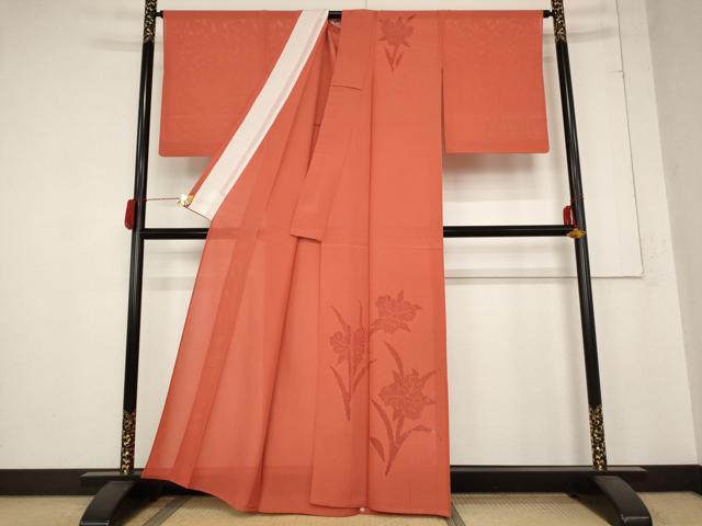 平和屋着物＊夏物 無地絵羽訪問着 絽 草花紋紗 正絹 逸品 AABB8642st