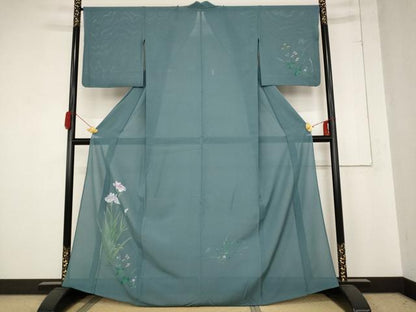 平和屋着物＊夏物 訪問着 絽 手描き 草花文 正絹 逸品 AABB8643st