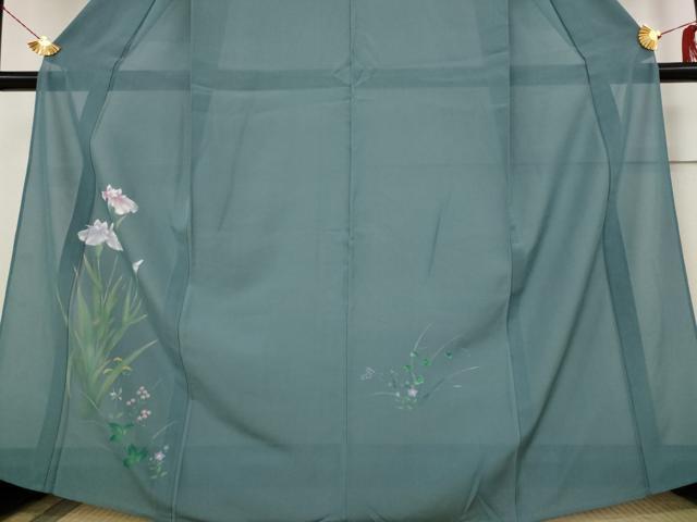 平和屋着物＊夏物 訪問着 絽 手描き 草花文 正絹 逸品 AABB8643st