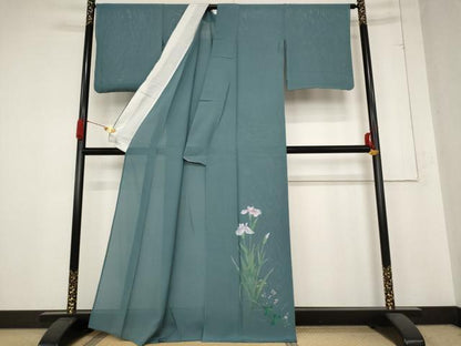 平和屋着物＊夏物 訪問着 絽 手描き 草花文 正絹 逸品 AABB8643st