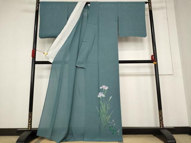 平和屋着物＊夏物 訪問着 絽 手描き 草花文 正絹 逸品 AABB8643st