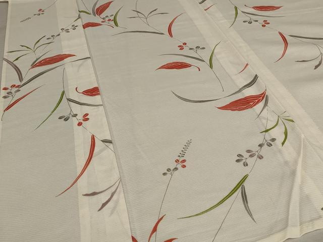 平和屋着物＊夏物 小紋 絽 草花文 正絹 逸品 AABB8645st
