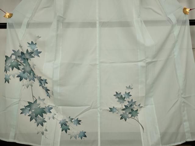 平和屋着物＊夏物 訪問着 絽 楓文 銀彩 洗える着物 AABB8649st