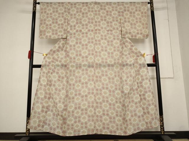 平和屋着物＊夏物 本場小千谷ちぢみ 亀甲花文 麻 逸品 AABB8650st