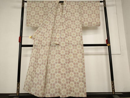 平和屋着物＊夏物 本場小千谷ちぢみ 亀甲花文 麻 逸品 AABB8650st