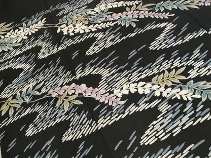 平和屋着物＊夏物 黒留袖 絽 流水枝花文 正絹 逸品 AABB8652st
