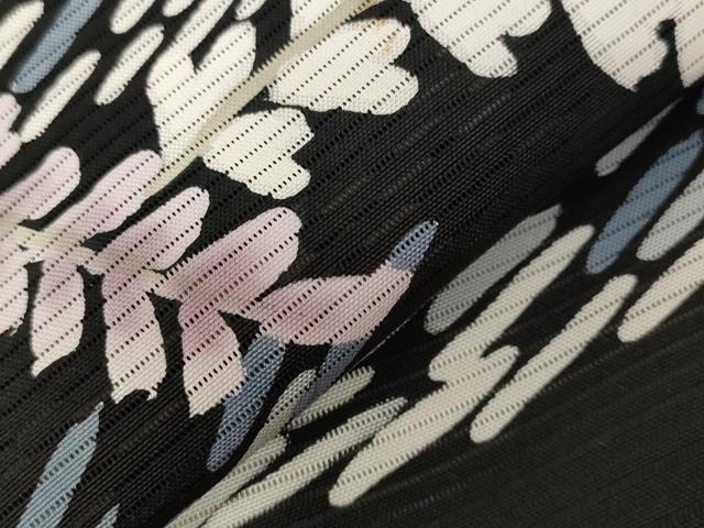 平和屋着物＊夏物 黒留袖 絽 流水枝花文 正絹 逸品 AABB8652st