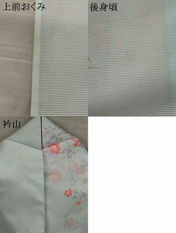 平和屋着物＊夏物 小紋 絽 草花文 洗える着物 AABB8661st