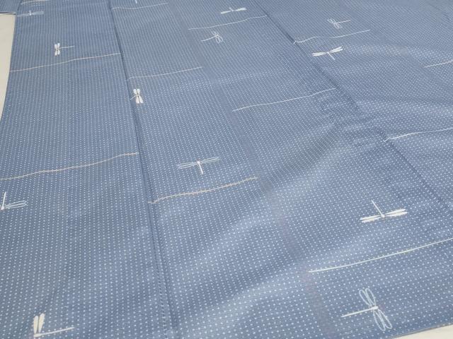 平和屋着物＊夏物 小紋 絽 蜻蛉 洗える着物 AABB8663st