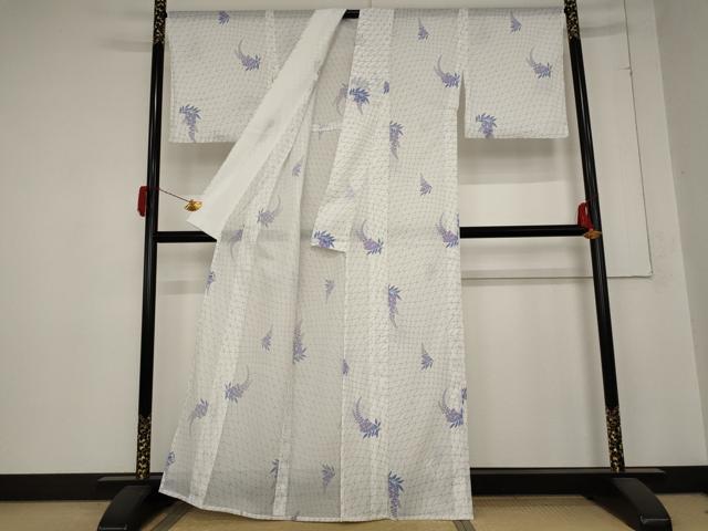 平和屋着物＊夏物 小紋 絽 草花文 洗える着物 AABB8667st