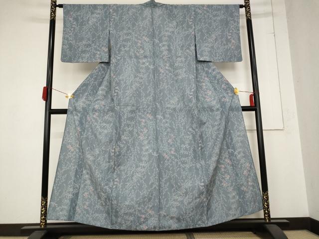 平和屋着物＊夏物 小紋 紗 草花文 正絹 逸品 AABB8670st